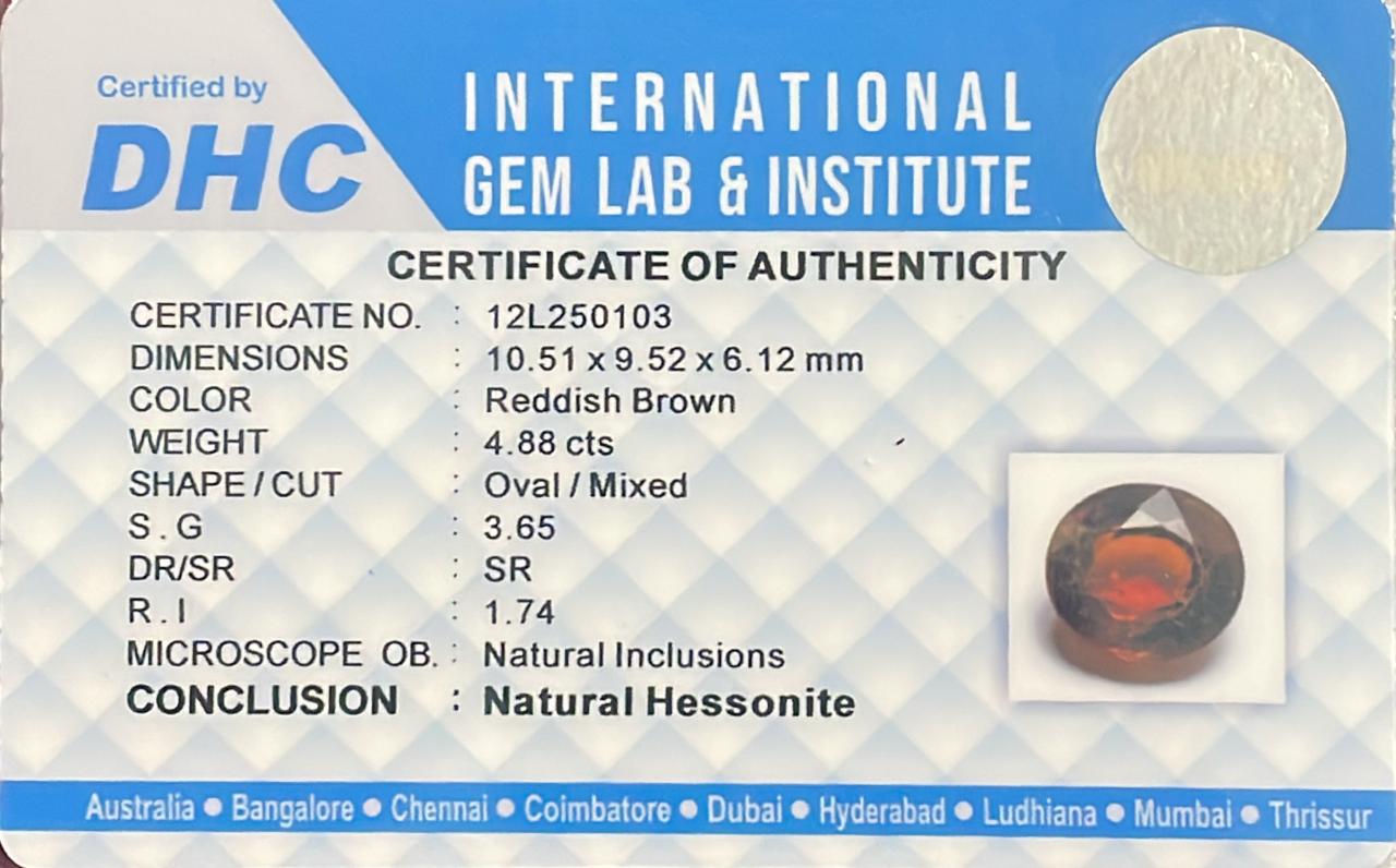 Natural Hessonite Reddish Brown 4.88 cts