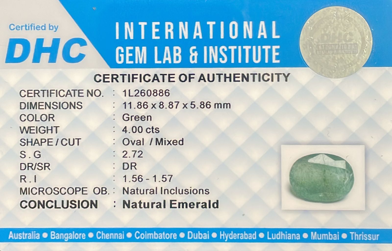 Natural Emerald 4.00 cts