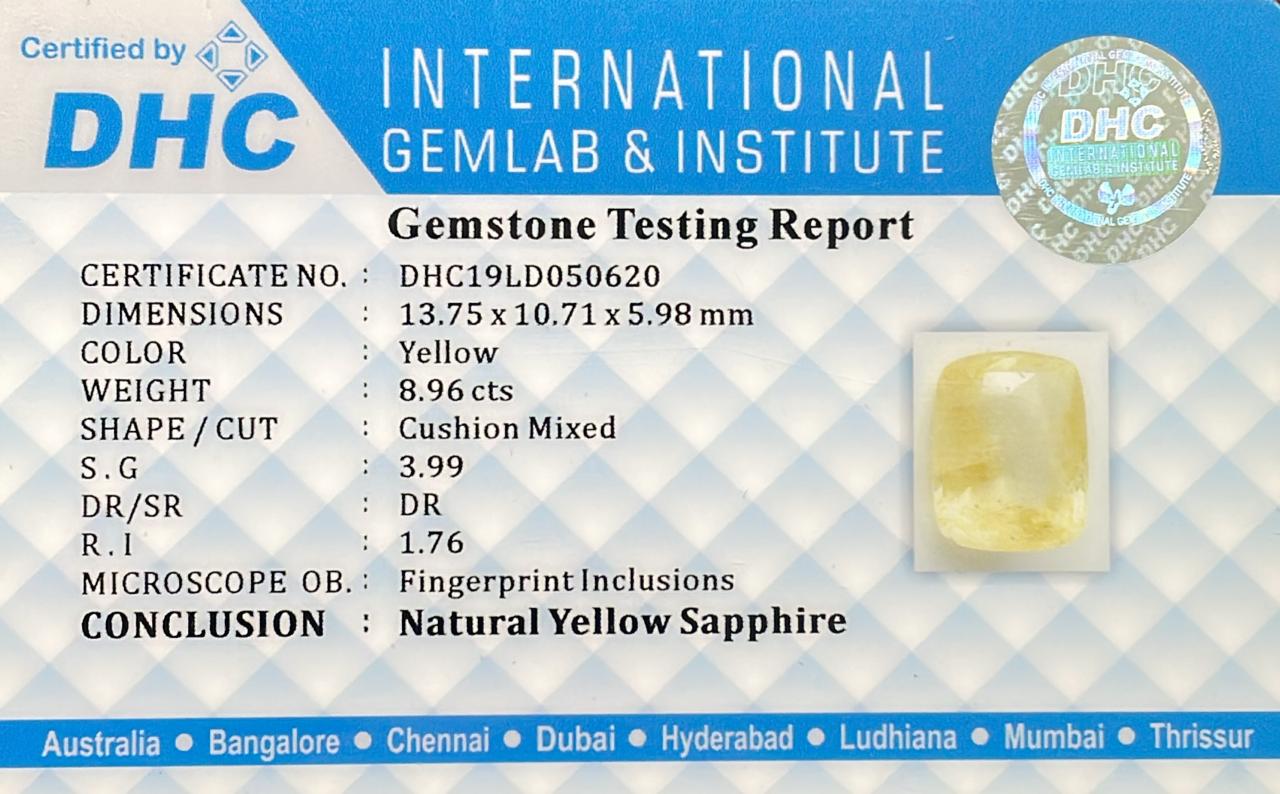 Natural Yellow Sapphire 8.96 cts