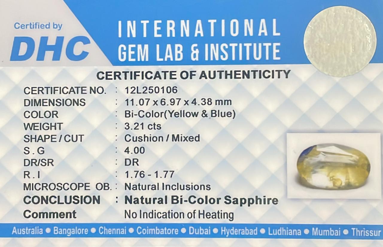 Natural Sapphire (Bi-Colour) 3.21 cts