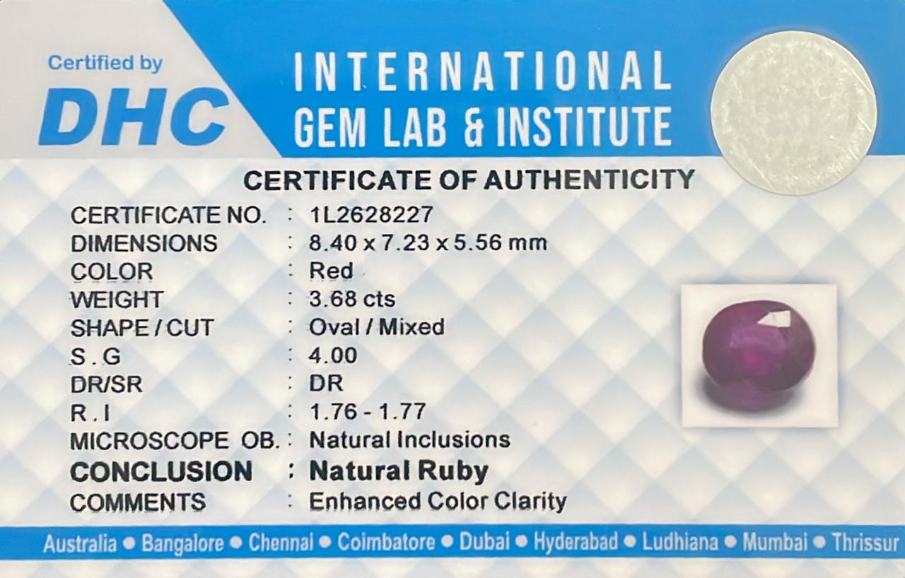 Natural Ruby 3.68 cts
