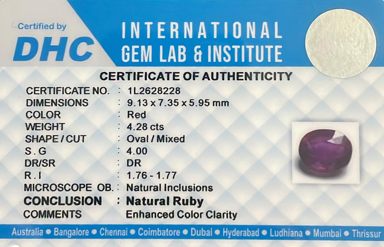 Natural Ruby 4.28 cts