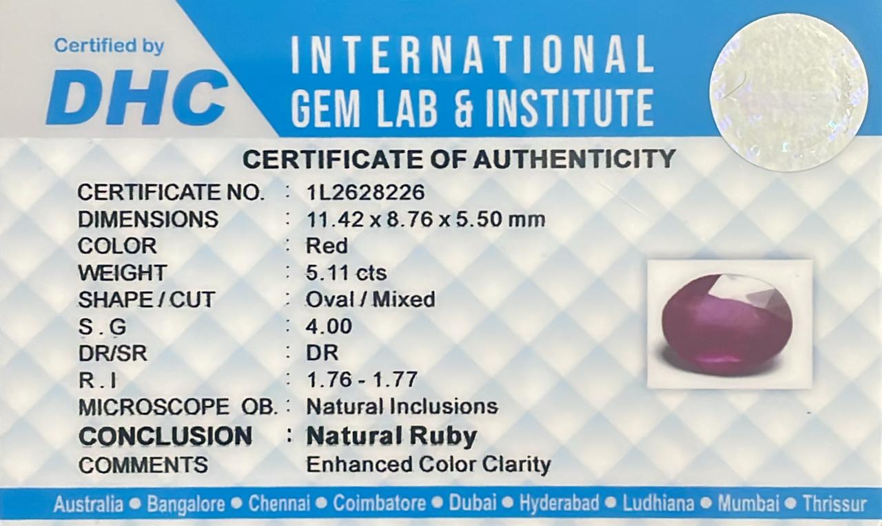 Natural Ruby 5.11 cts