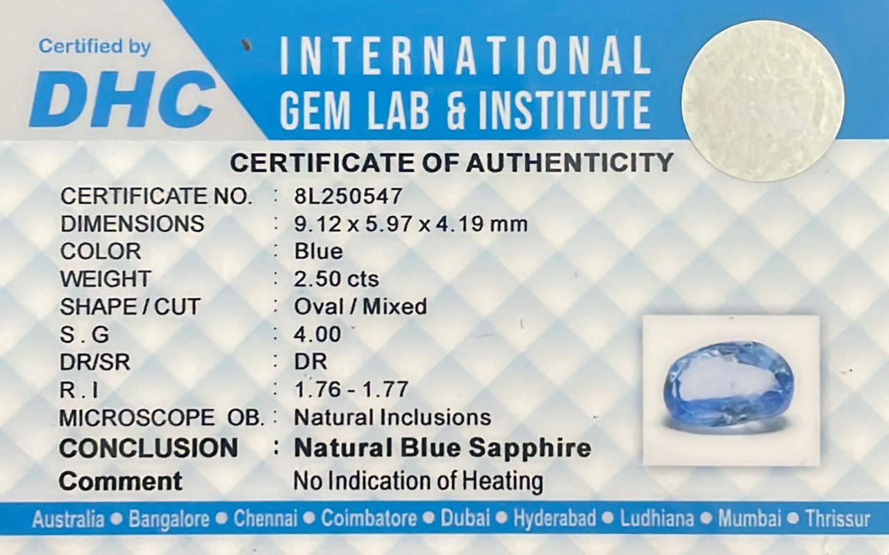 Natural Blue Sapphire 2.50 cts