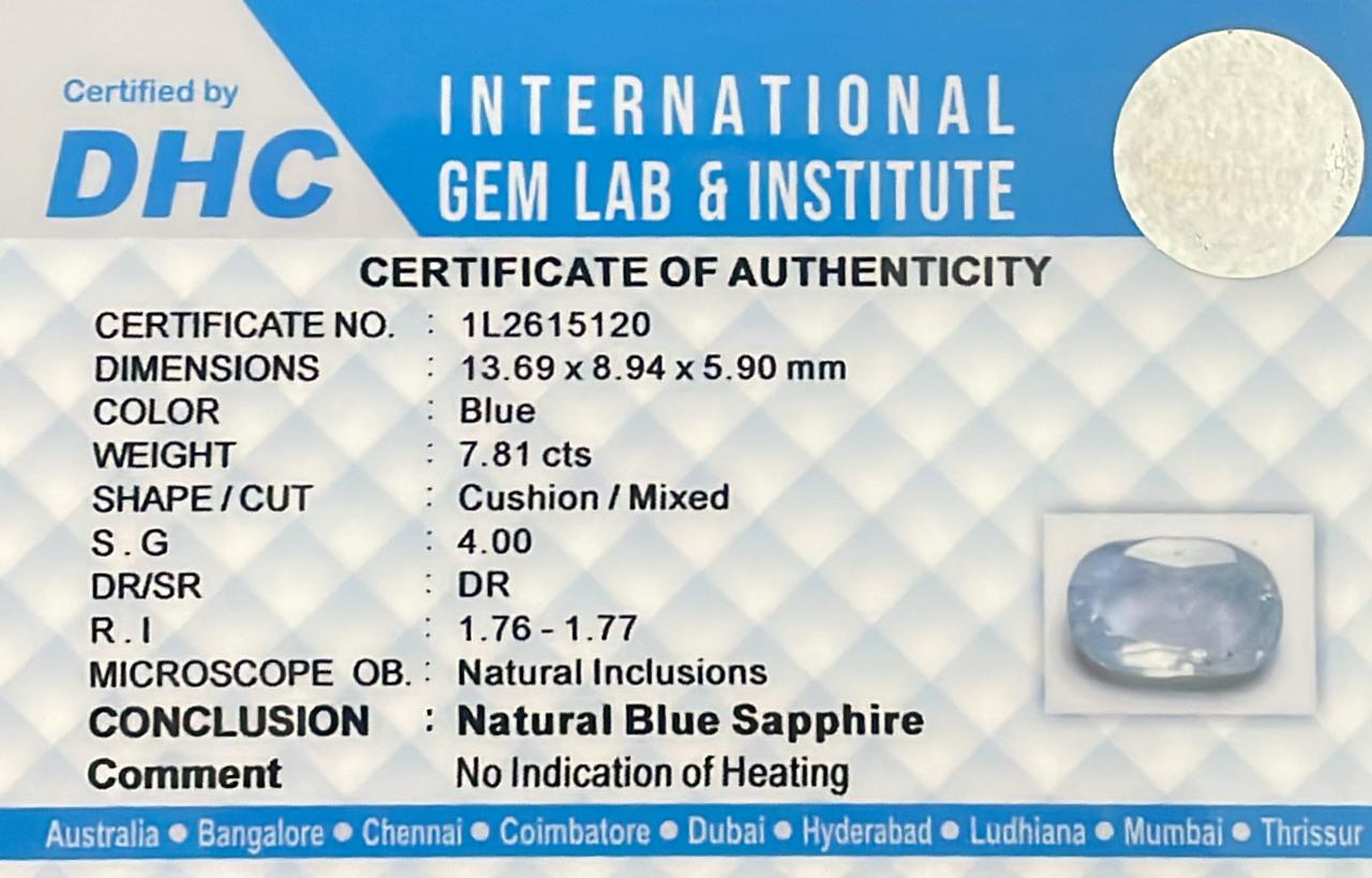 Natural Blue Sapphire 7.81 cts
