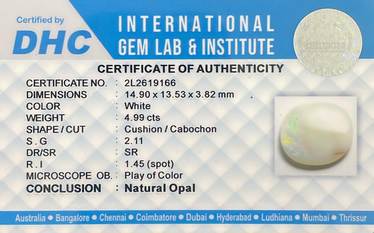 Natural Opal White 4.99 cts