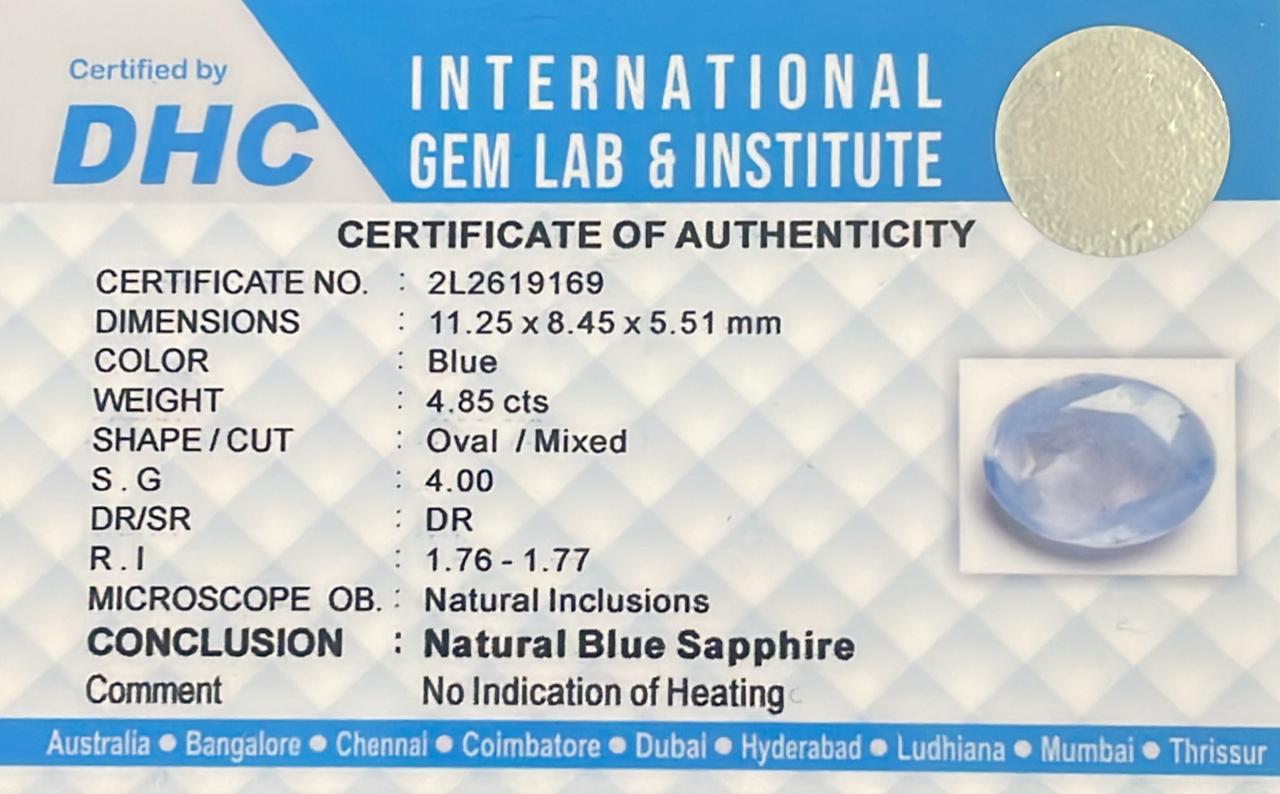 Natural Blue Sapphire 4.85 cts