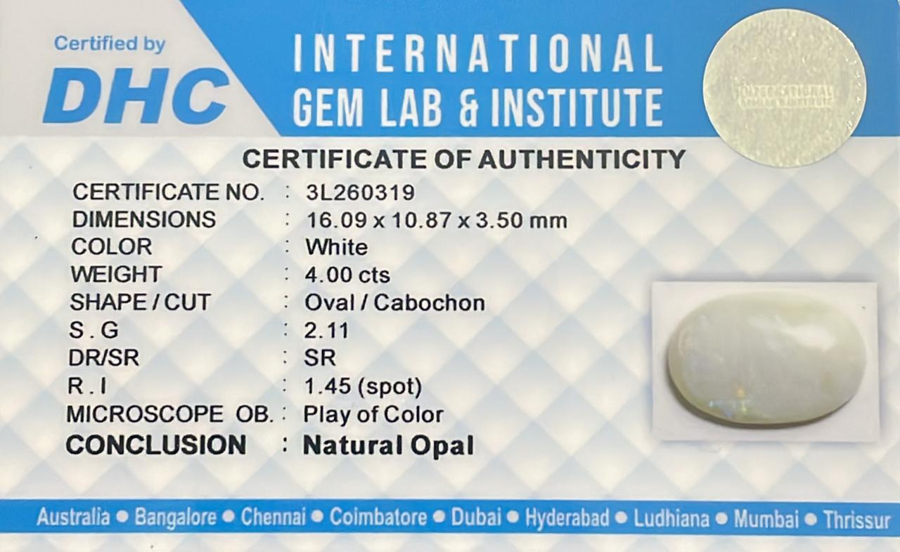 Natural Opal White 4.00 cts
