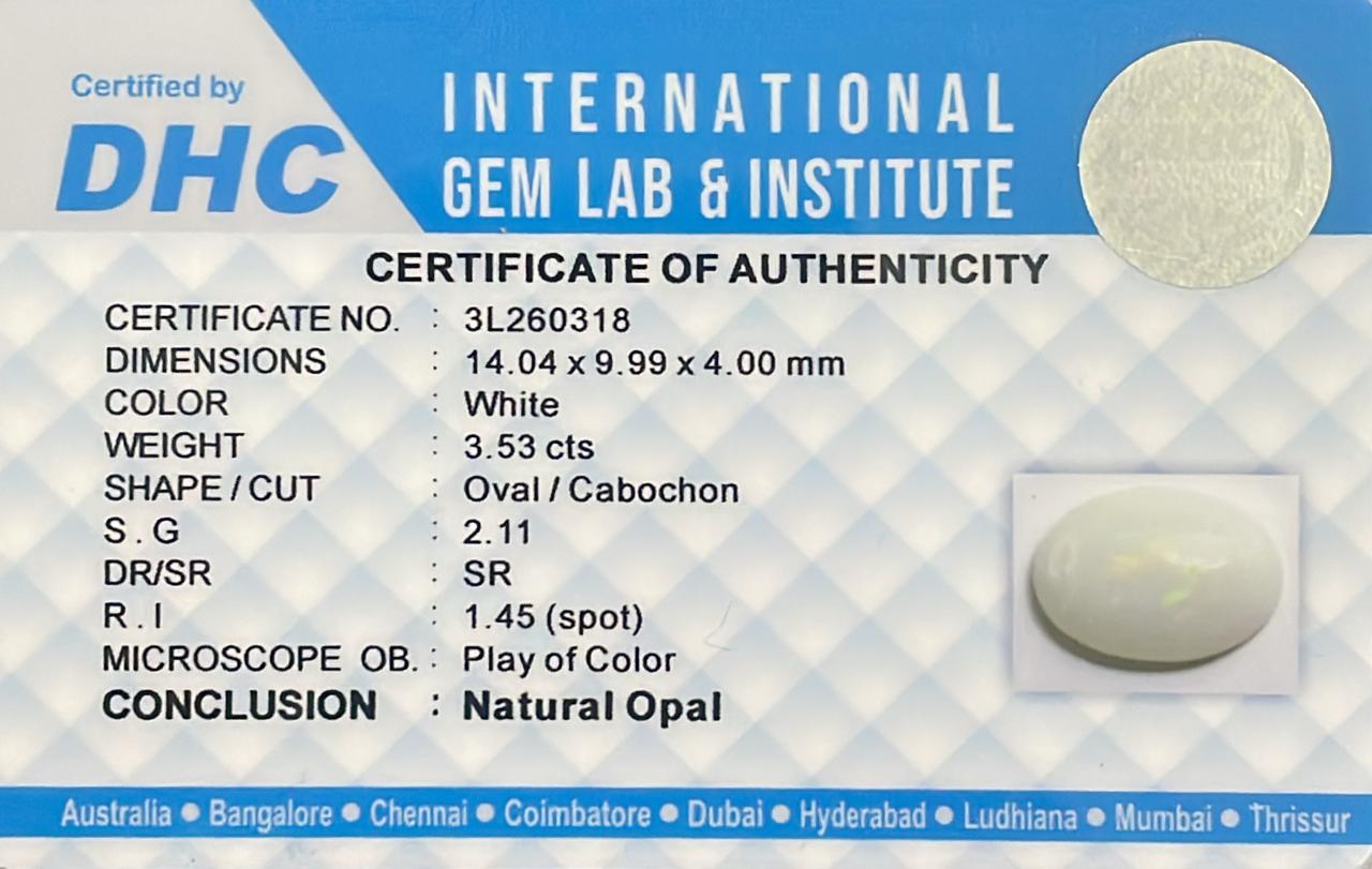 Natural Opal White 3.53 cts